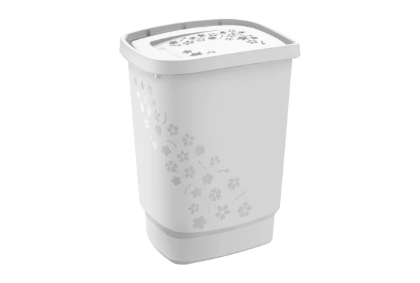 Kôš na bielizeň Flowers 55 l, biely
