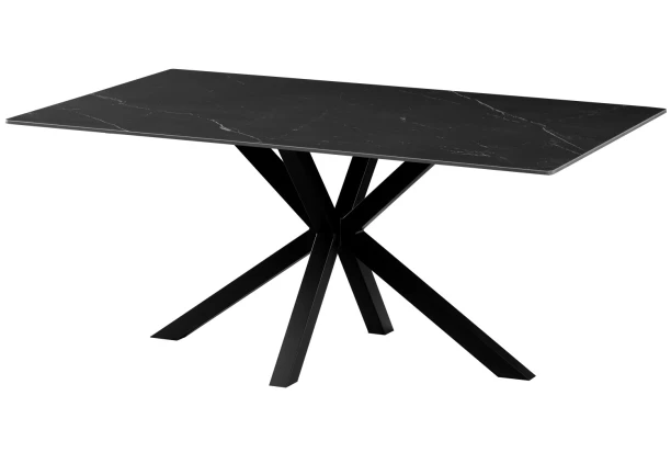 Obdĺžnikový jedálenský stôl Milo 160x90 cm, čierny mramor