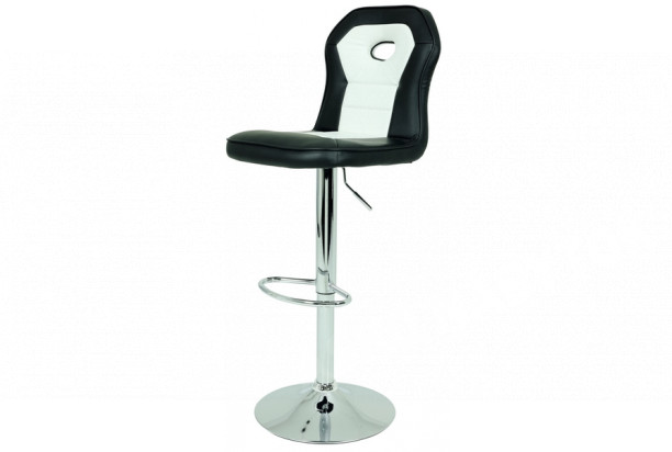 Barová stolička Esmé, čierna / biela ekokoža