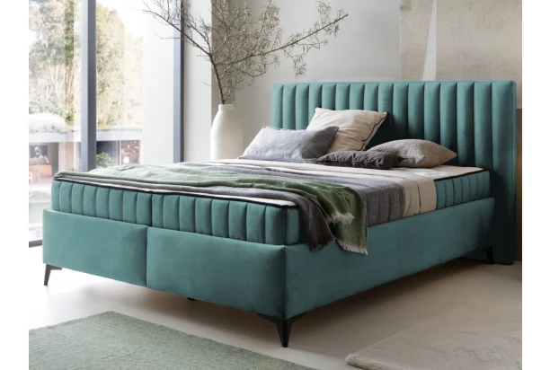 Posteľ Joy 180x200 cm, modro-zelená aqua látka
