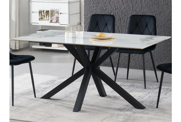 Obdĺžnikový  jedálenský stôl Milo 160x90 cm, biely mramor