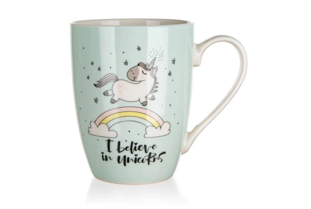Hrnček Jednorožec 340 ml, zelený