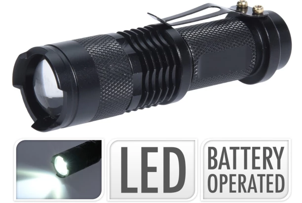 Vreckové svietidlo LED 9 cm, čierna