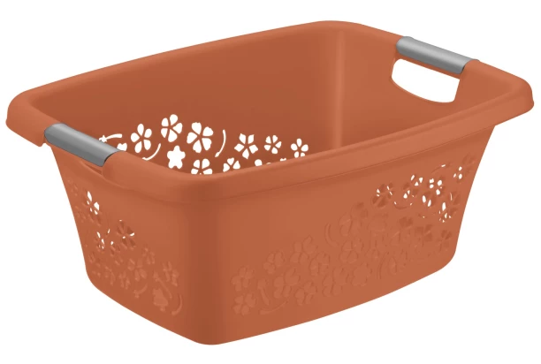 Kôš na prádlo Flowers 25 l, terakota