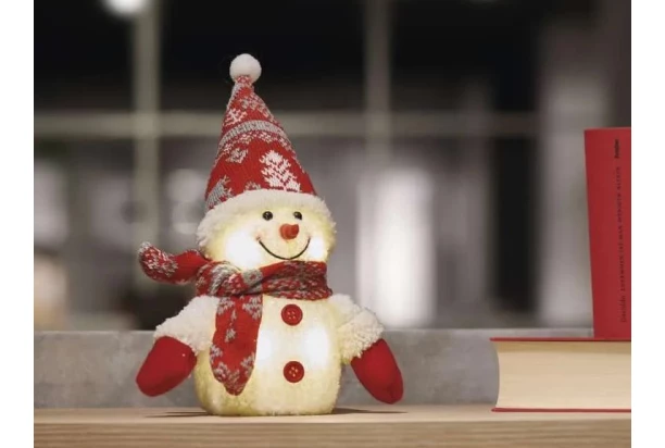 Vianočná dekorácia LED snehuliak, 25 cm