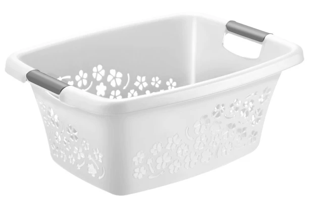 Kôš na prádlo Flowers 25 l, biely