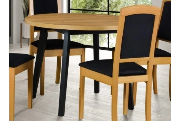 Okrúhly jedálenský stôl Norveg 100 cm, dub artisan/čierny