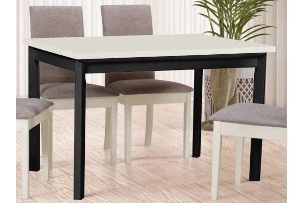 Obdĺžny jedálenský stôl Maxim 120x80 cm, béžový kašmír/čierny