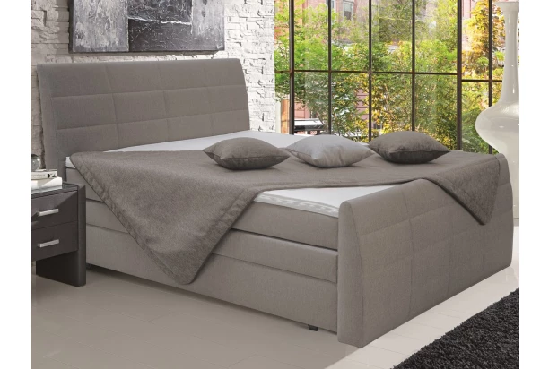 Postel boxspring Bonny 180x200 cm, šedo-hnedá tkanina