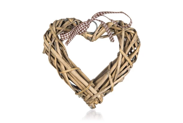 Dekorácia Ratanové srdce, 15x15 cm