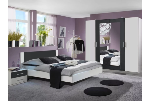 Zostava spálne Nora, biela/grafitová