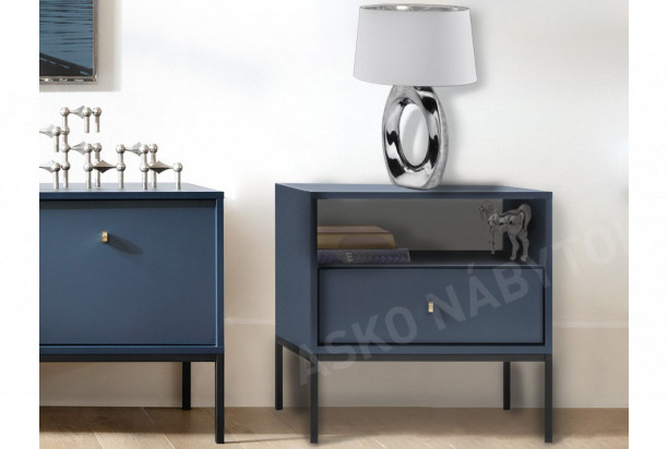 Odkladací/nočný stolík Mono, tmavě modrý