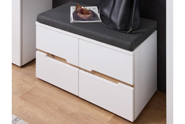 Predsieňová lavica na topánky Memphis, biely/dub artisan