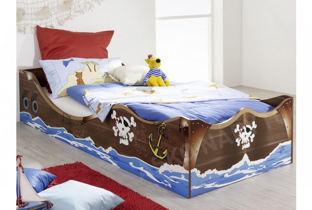 Detská posteľ Drake 90x200 cm, pirátská loď