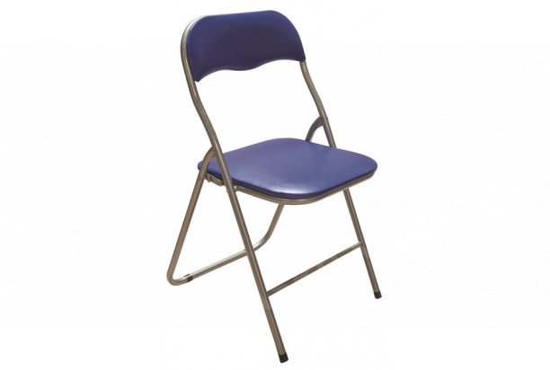 Skladacia stolička Foldus, modrá ekokoža