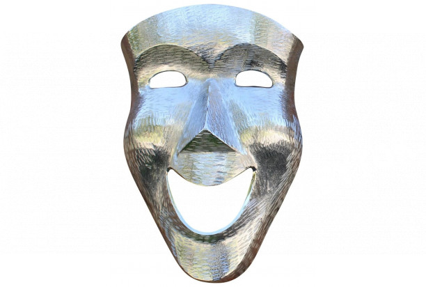 Nástenná dekorácia Divadelná maska, strieborná