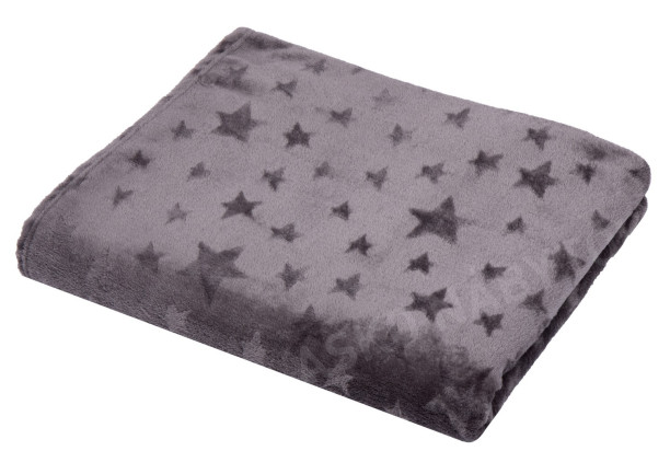 Cashmere deka Stella 150x200 cm, motív hviezdy, antracitová