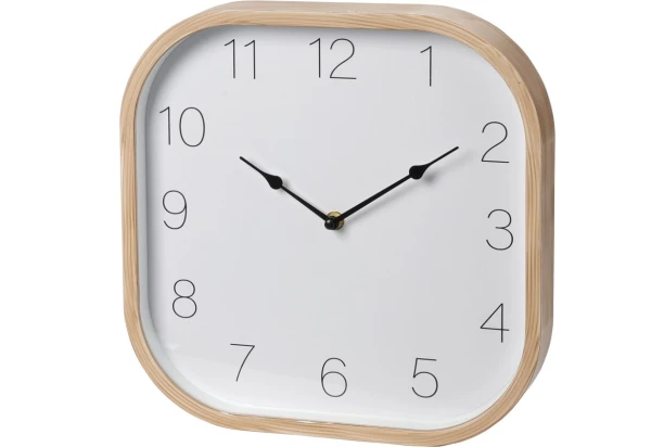 Nástenné hodiny 30x30 cm, drevený vzhľad