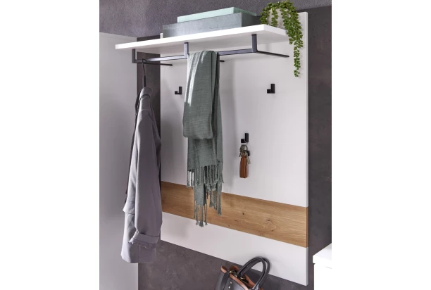 Predsieňový šatníkový panel Memphis, biely/dub artisan