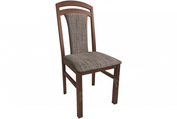 Jedálenská stolička Sylva, palisander/čierno-hnedá tkanina