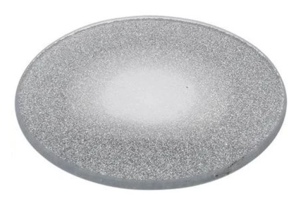 Sklenená tácka pod sviečku strieborný, 20 cm