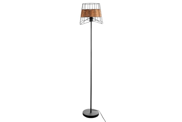 Stojacia lampa Esra, tienidlo s ratanom