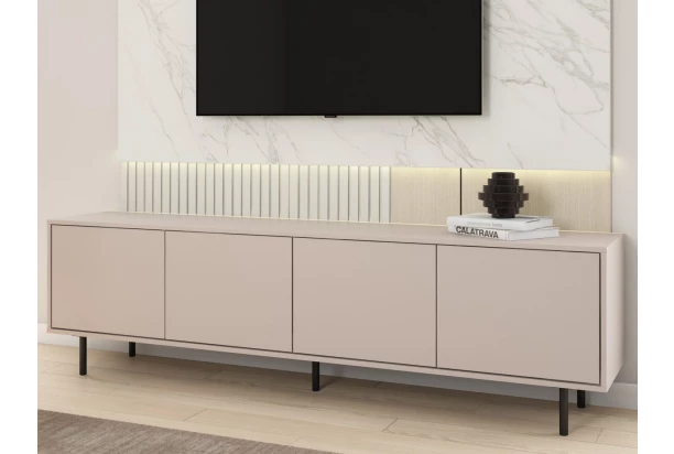 Široká TV skrinka Flax, 200 cm, béžový kašmír