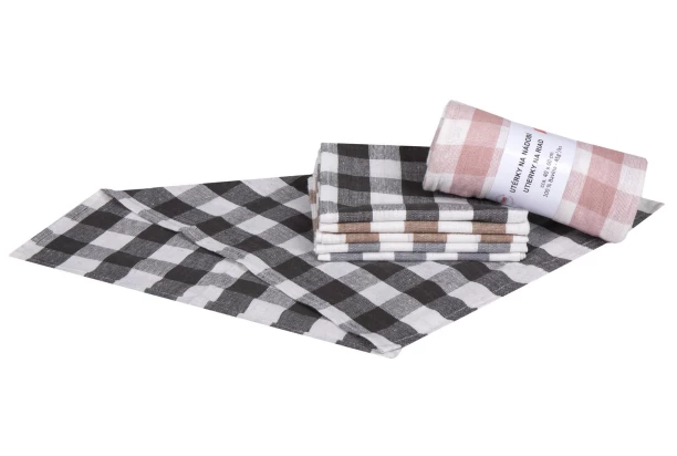 Utierky na riad (8 ks) ružové veľké káro