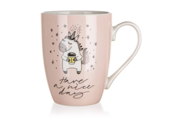 Hrnček Jednorožec 340 ml, ružový