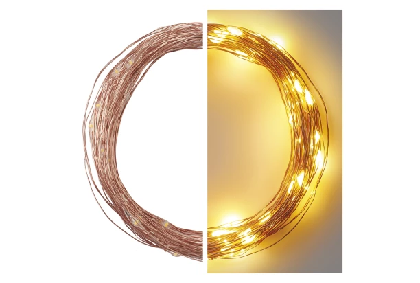 Vianočná reťaz LED Nano 10 m, medený