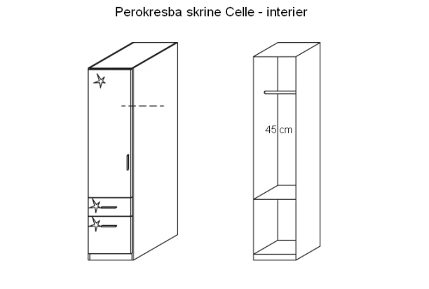 Šatníková skriňa Celle, biela