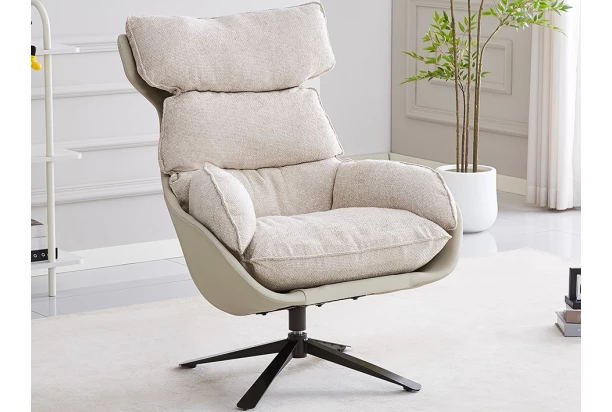 Otočné kreslo Pavia, svetlo béžová tkanina
