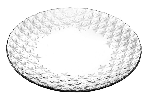 Plytký tanier 28 cm sklenený, hviezdy