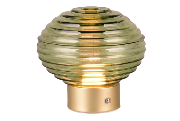 LED stolná lampa nabíjacia Earl 14 cm, zelené sklo