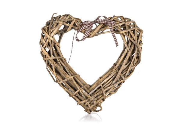 Dekorácia Ratanové srdce, 20x20 cm