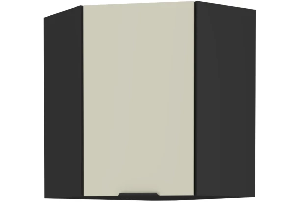Horná rohová kuchynská skrinka Arona, 60/60 cm, kašmírová/čierna