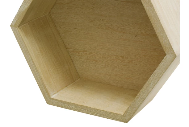 Nástenná polička Hexagon, prírodné