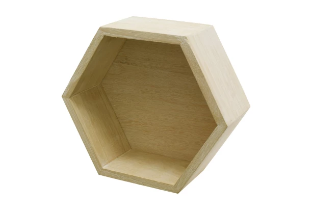 Nástenná polička Hexagon, prírodné