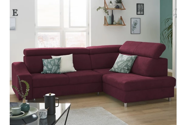 Rohová sedacia súprava Brico, fialová lila látka, pravý roh