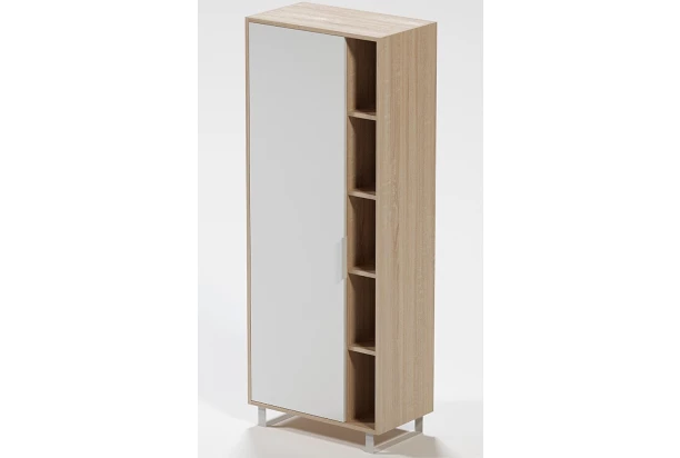 Skriňa s bočným regálom Home Office, dub sonoma/biela
