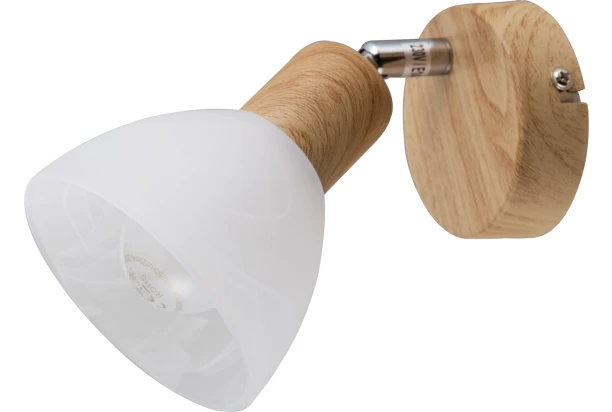 Stropné/nástenné LED osvetlenie Daytona, dub/biele sklo