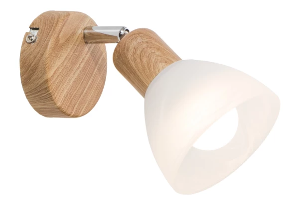 Stropné/nástenné LED osvetlenie Daytona, dub/biele sklo