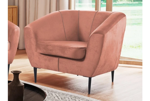 Kreslo Olivio, lososová zamatová látka