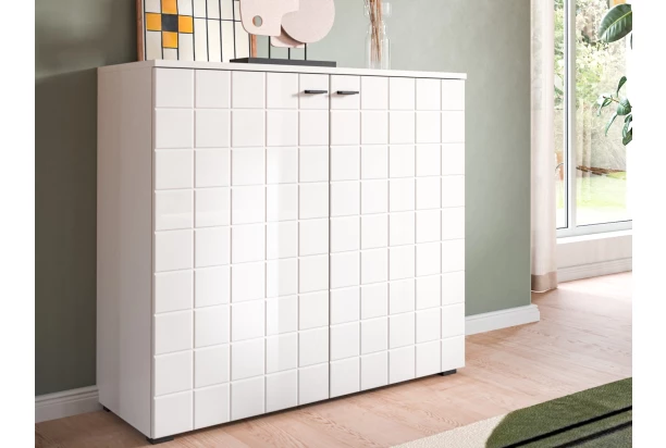 Skrinka 2-dverová Monty, 92 cm, biela lesk