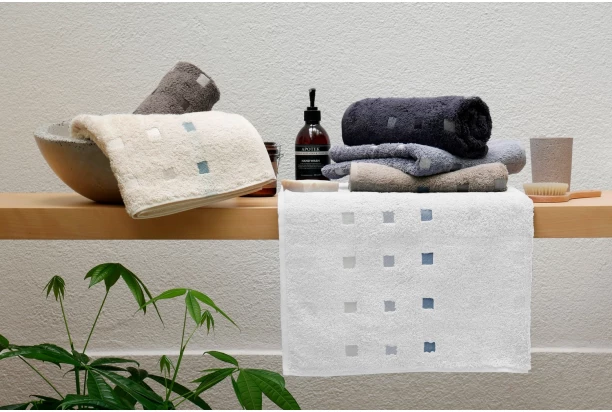 Froté uterák Quattro, tencel, biely, kocky, 50x100 cm