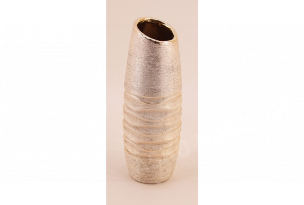 Váza plastické vlnky, šampanské, 27 cm