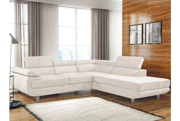 Rohová sedacia súprava Lotos, krémová látka, pravý roh