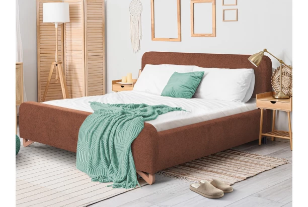 Posteľ Flamingo 180x200 cm, tehlová štruktúrovaná tkanina