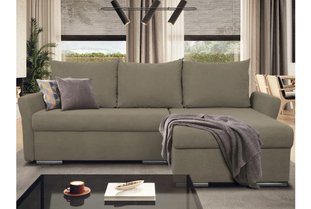 Rohová sedačka Dexter, svetlo hnedá látka