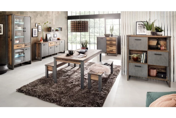 Jedálenský stôl Prime 160x90 cm, vintage optika dreva